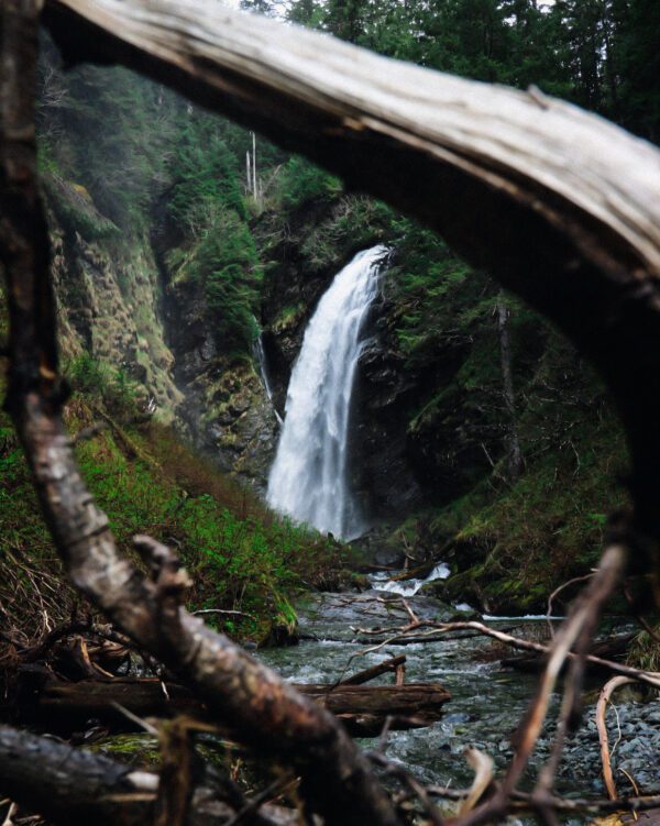 Waterfall at the end of Indian River Trail